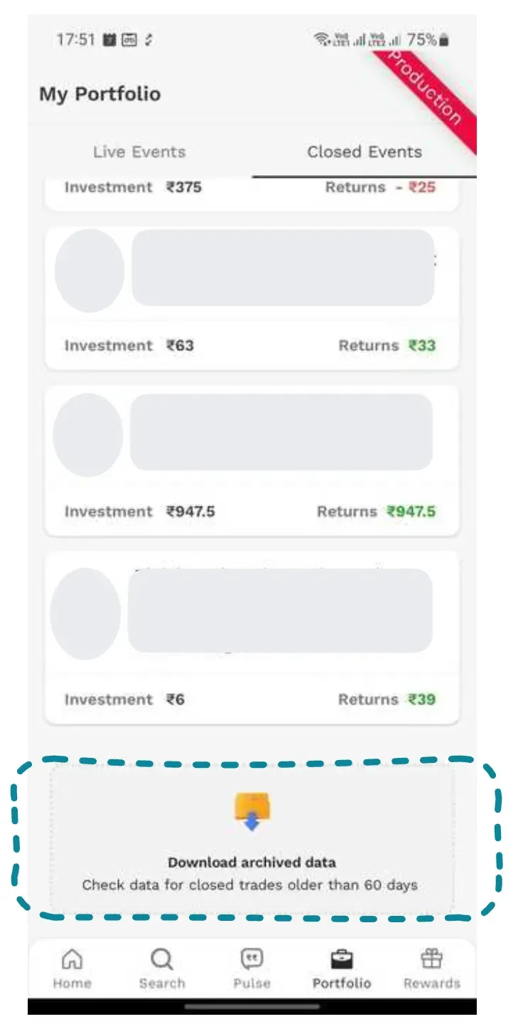download events older than 60 days